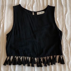 Black Crop Tank Top Size Small